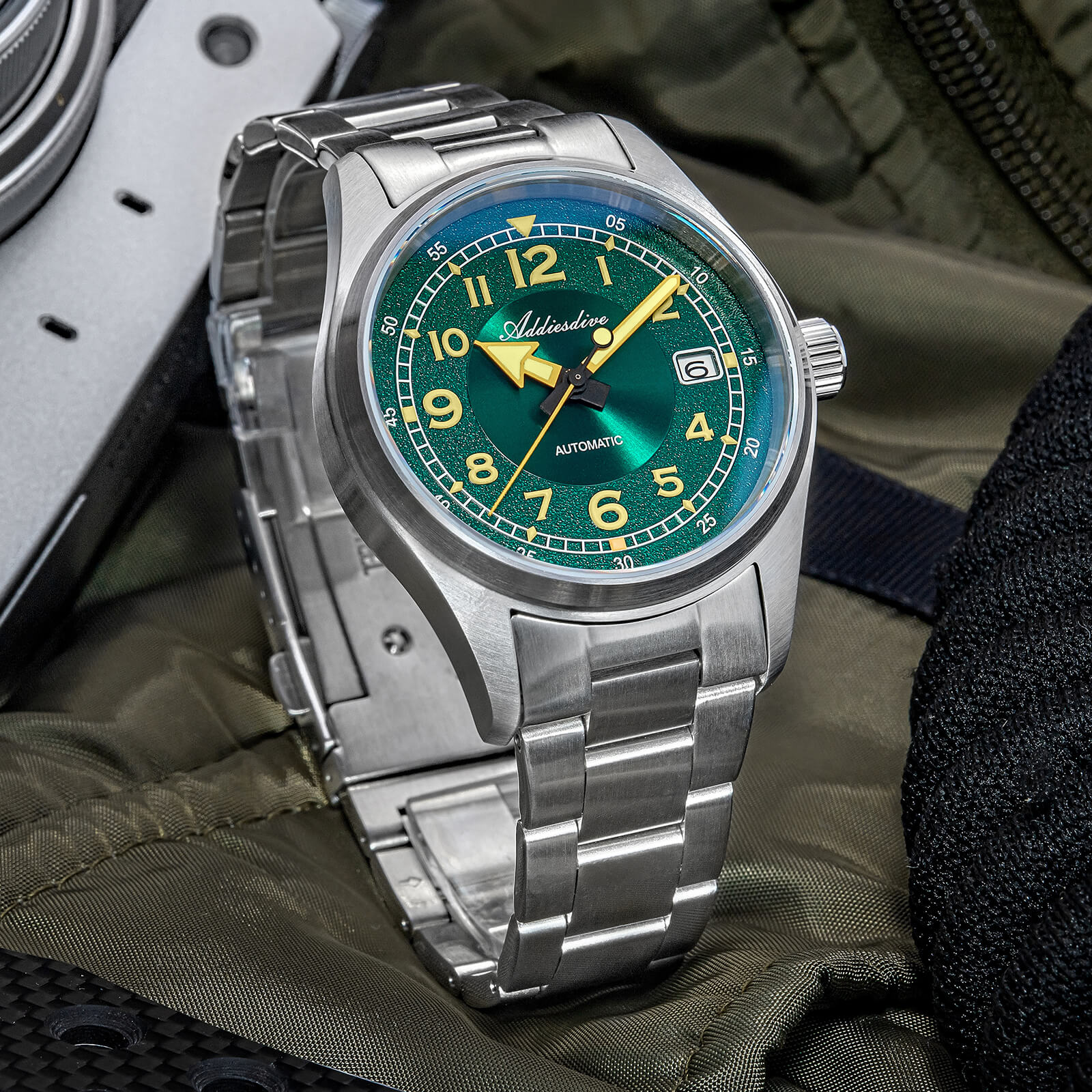 addiesdive 39mm explore retro mechanical men watch ad2055 addiesdive 39mm explore retro mechanical men watch ad2055