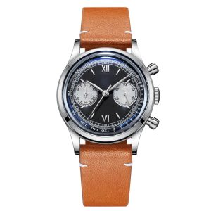 addiesdive panda bb chronograph retro men watch 38mm quartz watch, ad2037
