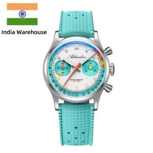 ★india warehouse★addiesdive 38mm vk64 racing inspired chronograph watch ad2529