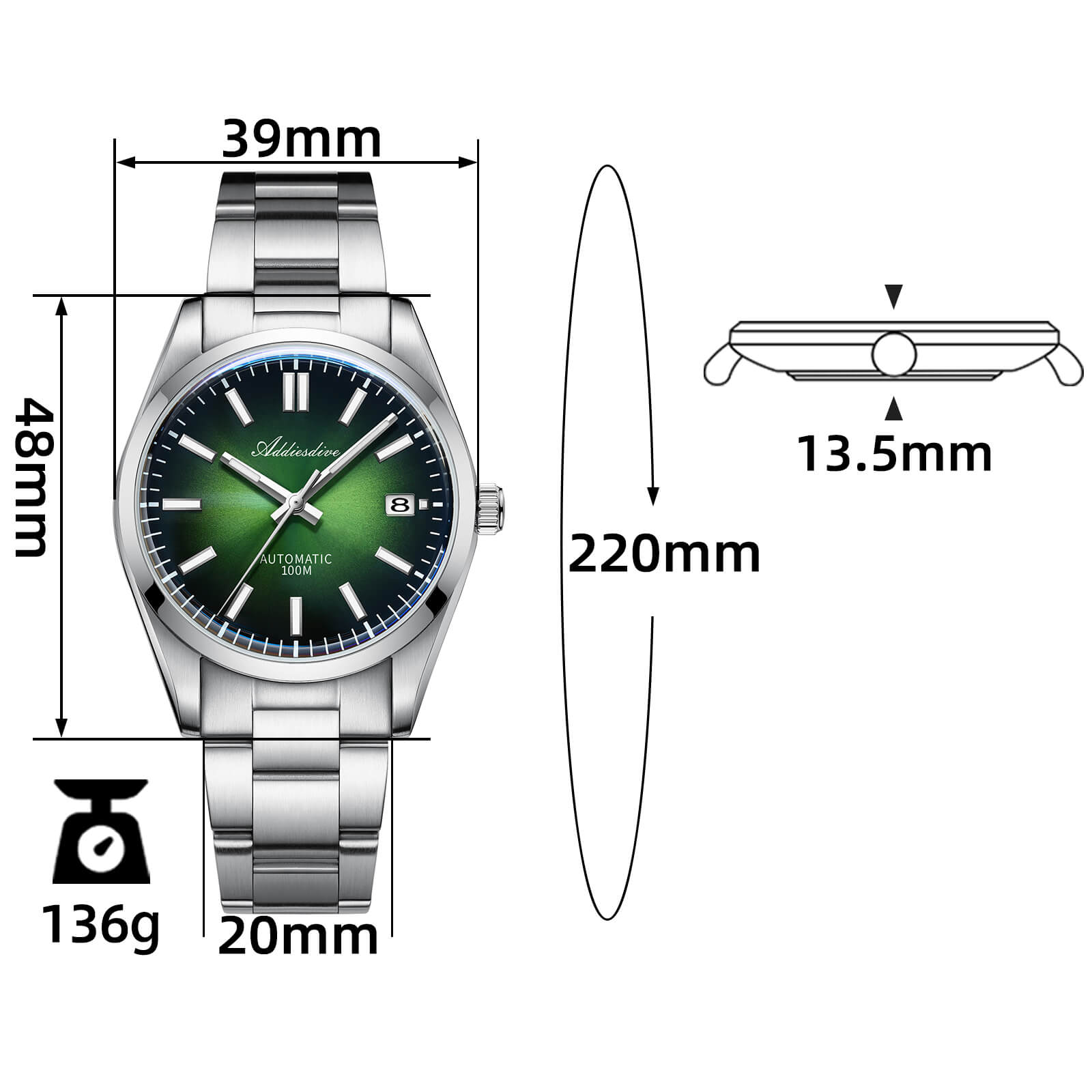 addiesdive original design men watch ad2071 addiesdive original design men watch ad2071