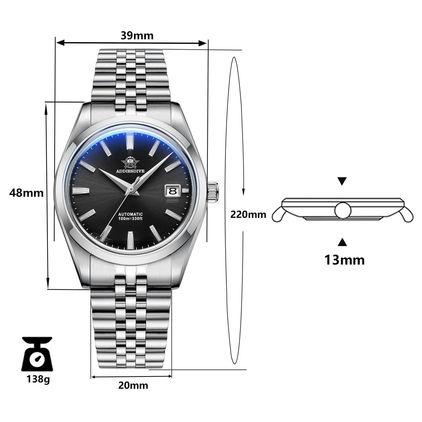 addiesdive 39mm automatic watch diver's 100m nh35 (ad2029) addiesdive 39mm automatic watch diver's 100m nh35 (ad2029)