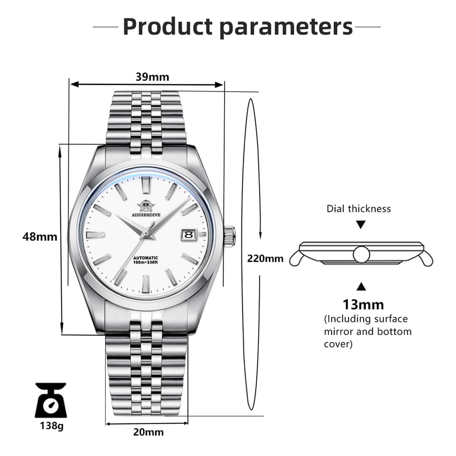 addiesdive 39mm automatic watch diver's 100m nh35 (ad2029) addiesdive 39mm automatic watch diver's 100m nh35 (ad2029)