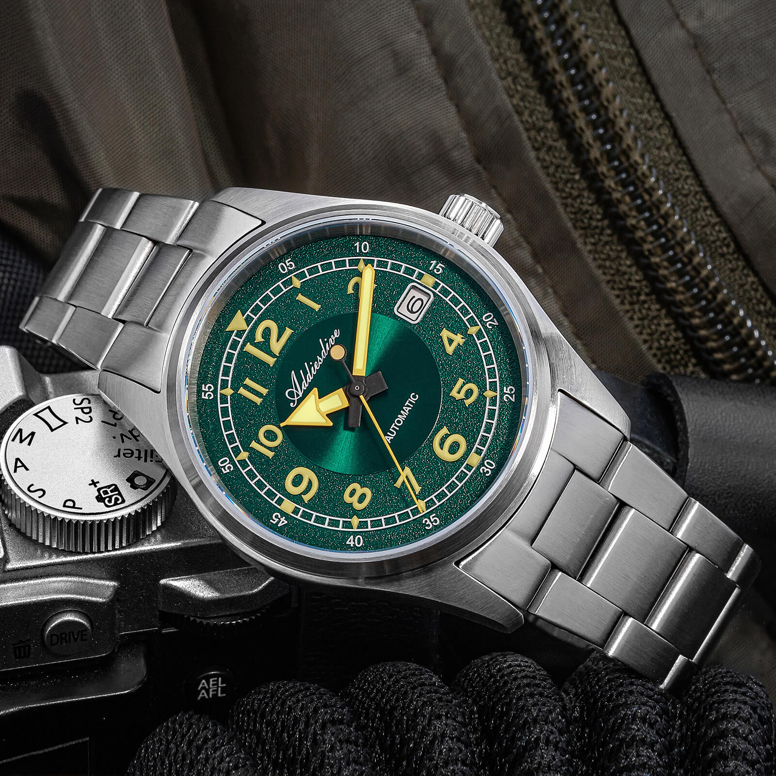 addiesdive 39mm explore retro mechanical men watch ad2055 addiesdive 39mm explore retro mechanical men watch ad2055