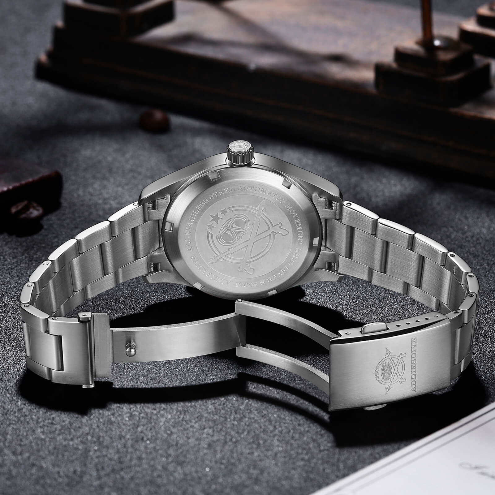 addiesdive 39mm explore retro mechanical men watch ad2055 addiesdive 39mm explore retro mechanical men watch ad2055